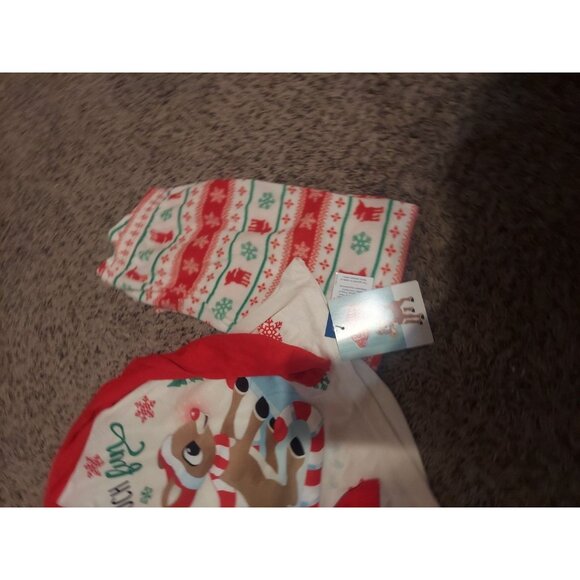 NWT Girl's Rudolph Pajamas Pj Set Size 7-8 Christmas Reindeer Santa Holiday - Picture 3 of 5
